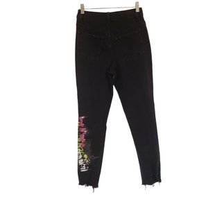 TINSLETOWN jeans graffiti size‎ 7 black skinny high waist chewed hem